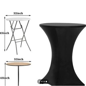 4 Elegant Black Stretchy Table Covers